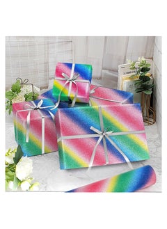 Royal Polar Rainbow Glitter Wrapping Paper Roll 17 Inch X 16 Feet  Gift Wrapping Paper Mini Roll Perfect for Wedding Kids Birthday Baby Shower  - Image 3