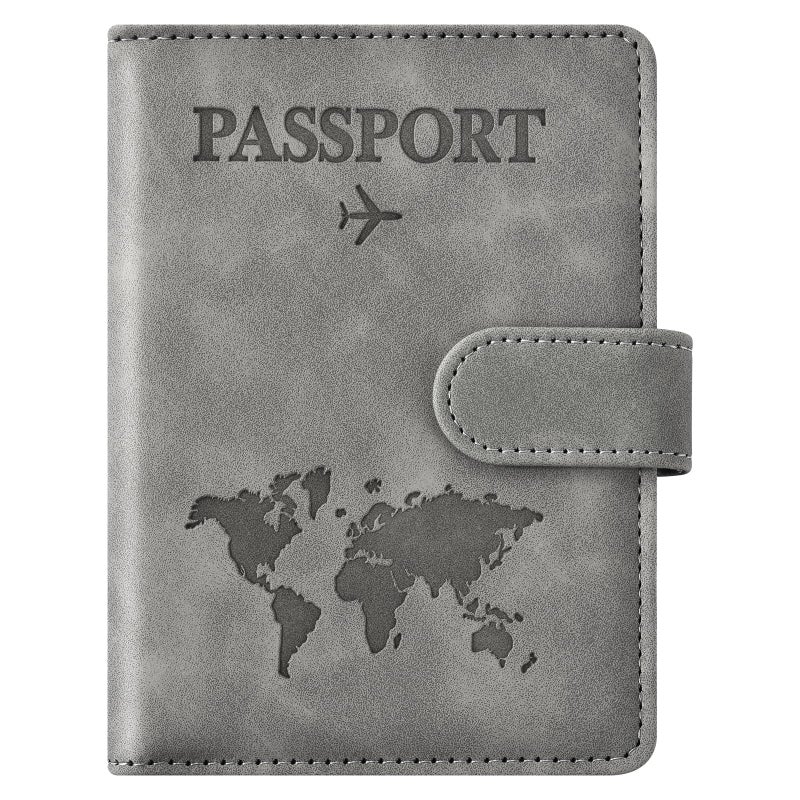 Eoehro Passport Holder for Travel Essentials, Passport Wallet Cover Case for Travel Must Haves Accessories,Passport Book Holders for Women and Men(gray) - Image 1