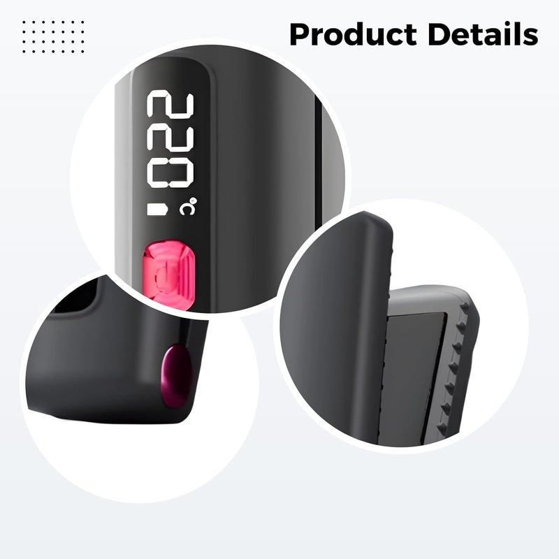 مكواة شعر لاسلكية ومجعدة 2 في 1، مكواة شعر مسطحة صغيرة محمولة مع 6 درجات حرارة، شحن عبر USB-C، سيراميك، رمادي - Image 5