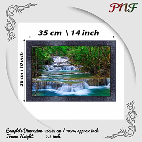pnf Poster And Frames Vastu Waterfall Landscape Scenery Wooden Photo Frame With Acrylic Sheet | Living Room, Bedroom | Home Decoration | Best Gifting Option (10 * 14inch,Multicolour,Synthetic) 8080 - Image 2