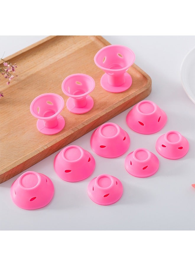 No Heat Silk Curling Ribbon Hair Curler Headband with Claw Clip-Pink - Image 1