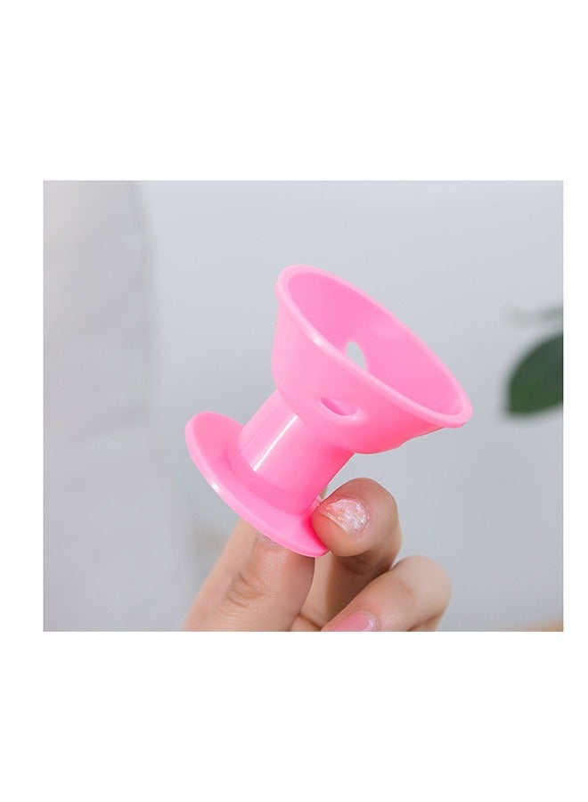 No Heat Silk Curling Ribbon Hair Curler Headband with Claw Clip-Pink - Image 2