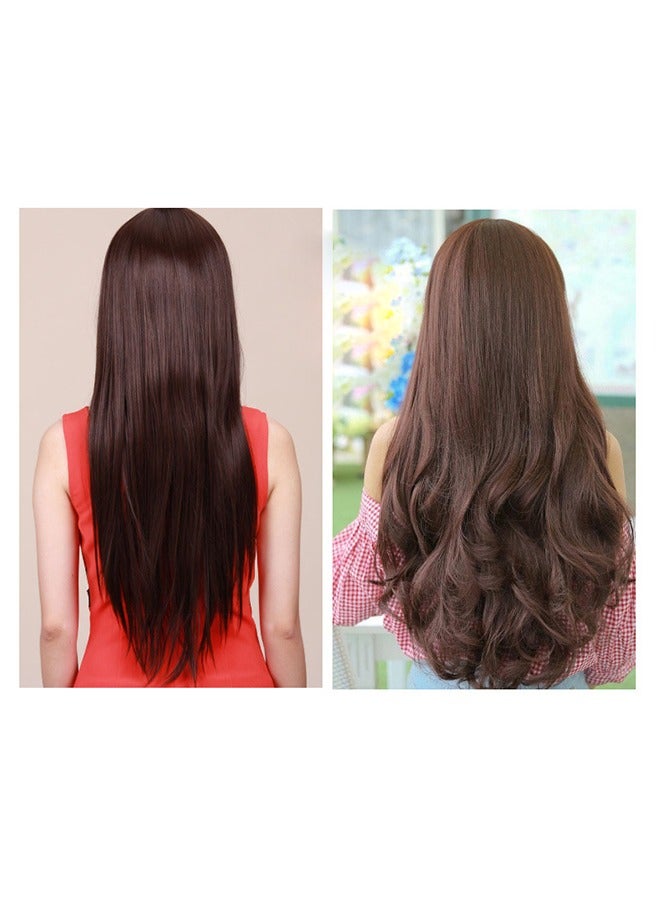 No Heat Silk Curling Ribbon Hair Curler Headband with Claw Clip-Pink - Image 5