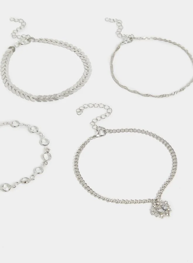 Styli Styli Set of 4 - Embellished Drop Anklet