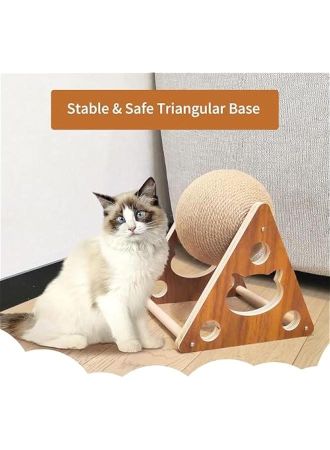 هوكور اي بين كرة خدش للقطط من السيزال، كرة خدش للقطط من السيزال الطبيعي، كرة خدش للقطط والقطط، لعبة خدش خشبية تفاعلية للحيوانات الاليفة - Image 3