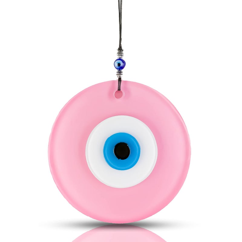 BCS Pink Evil Eye Decor Wall Hanging 47 Glass Handmade Turkish Greek Nazar Amulet Good Luck  Protection Charm  Ornament for Home Office Garden Door  Ojo Turco