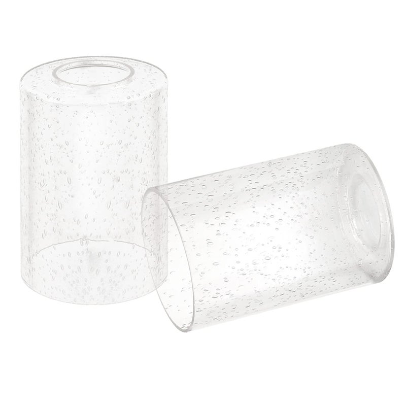 Voguad Clear Seeded Glass Cylinder Lamp Shade 2 Pack, Lighting Fixture Replacement Globe Cover for Chandelier Pendant Light Wall Sconce, 1 5/8 inch Fitter - Image 1