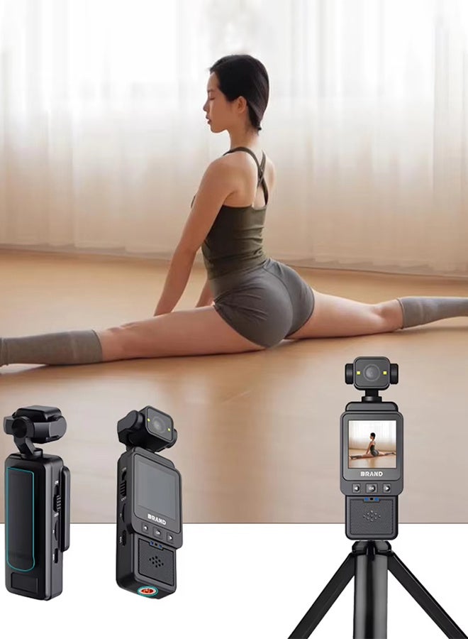 كاميرا فيديو يدوية بدقة 1080 بكسل، كاميرا جيب مع عدسة دوارة 360 درجة، شاشة LCD ملونة، مع مشبك، كاميرا فيديو قابلة للارتداء مزودة بخاصية كشف الحركة للسفر والمشي لمسافات طويلة، تتضمن بطاقة 128 جيجابايت - Image 4