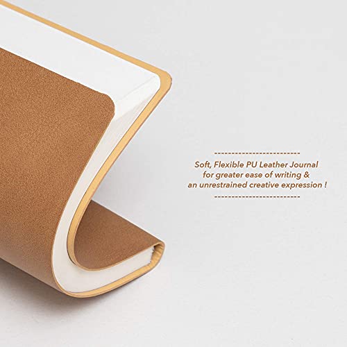 REGAL Exclusive A-5 PU Leather Notebook Diary Journal, Modern and Trendy Flexible Cover design with unique Elastic Band Closure, 192 pages, 80 gsm (Camel Brown) - Image 3