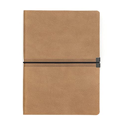 REGAL Exclusive A-5 PU Leather Notebook Diary Journal, Modern and Trendy Flexible Cover design with unique Elastic Band Closure, 192 pages, 80 gsm (Camel Brown) - Image 1