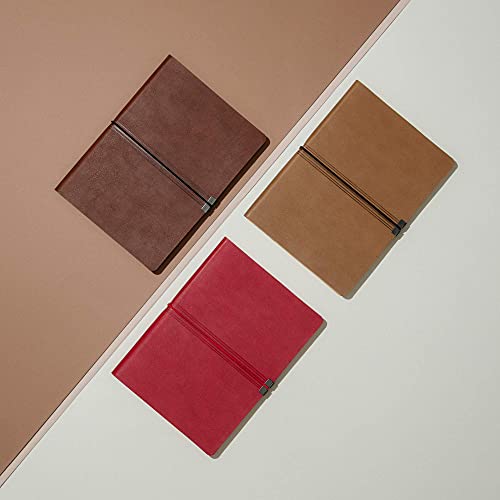 REGAL Exclusive A-5 PU Leather Notebook Diary Journal, Modern and Trendy Flexible Cover design with unique Elastic Band Closure, 192 pages, 80 gsm (Camel Brown) - Image 5