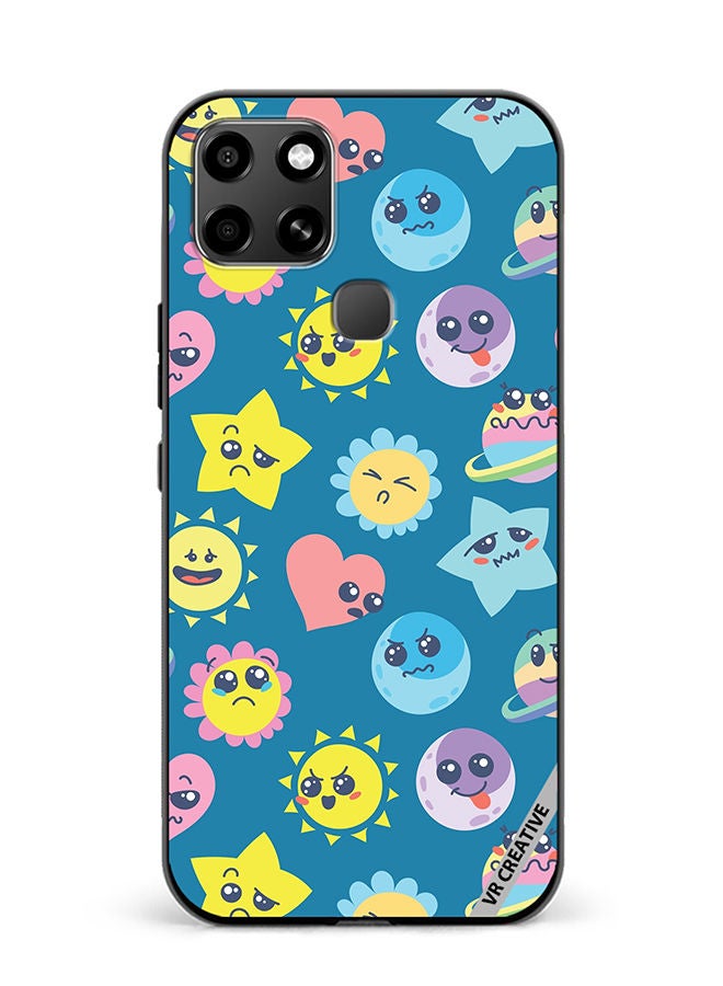 VR CREATIVE Protective Case Cover For Infinix Smart 6 Various Cartoon Emoticons Design Multicolour - Image 1