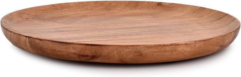 NIRMAN Acacia Wood Dinner Plates Set of 4 for Dishes Snack Dessert Natural Wood Plates Serving Dinnerware Plate for Dinner 8 x 8 x 075 - Image 4
