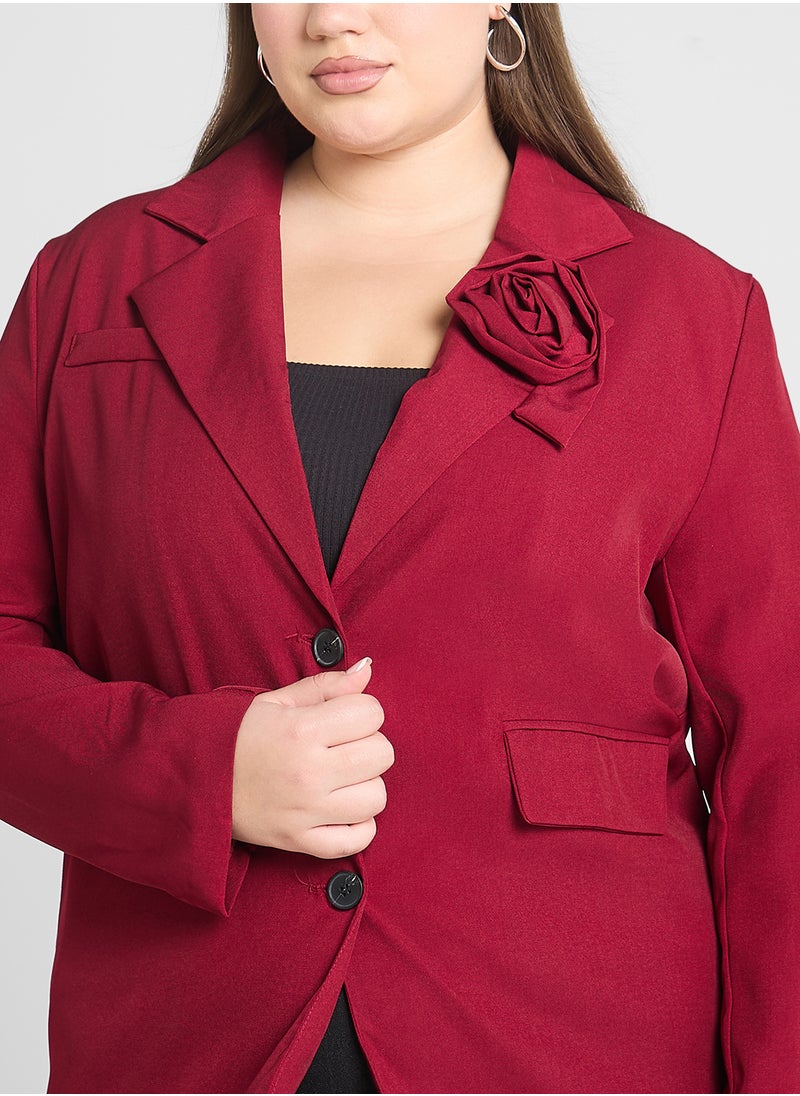 Ginger Plus - Tailored Blazer With Crosage Applique - Image 1