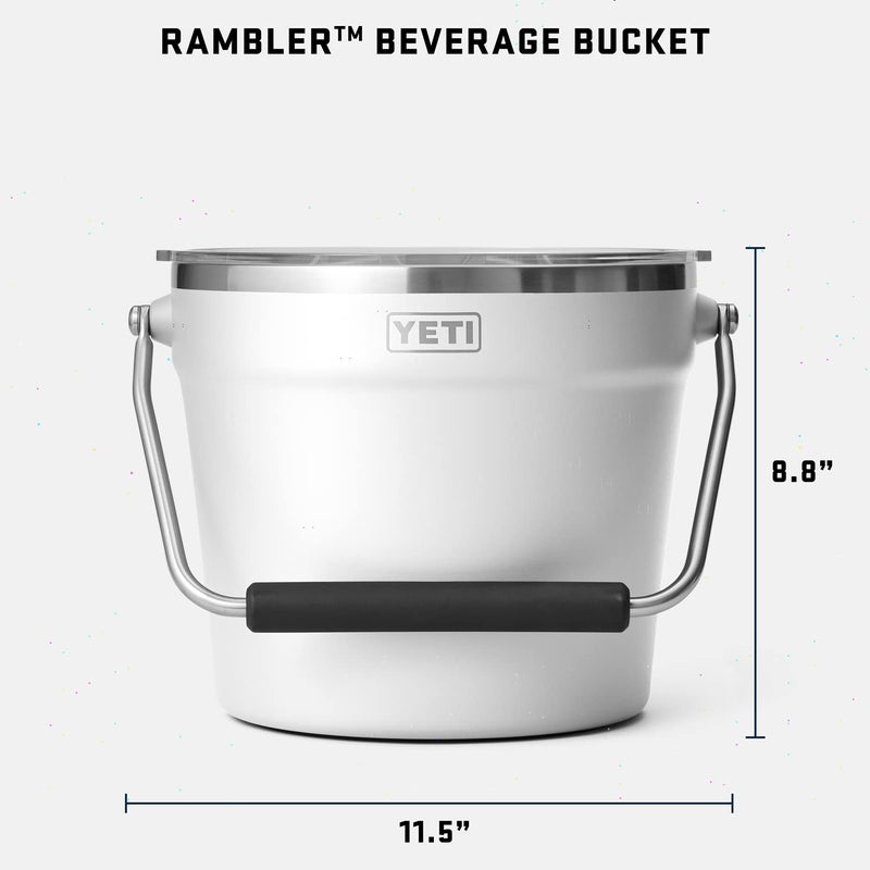 YETI Rambler Beverage Bucket, Double-Wall Vacuum Insulated Ice Bucket with Lid, White - Image 4