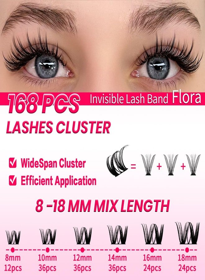 RITALASH Flora Lash Clusters Kit D Curl Eyelash Clusters Kit Cluster Eyelash Extensions Lashes Clusters Kit Pestañas Postizas Naturales Lash Extension Kit+Lash Bond&Seal,Lash Glue Remover,Tweezers(Flora Kit) - Image 4
