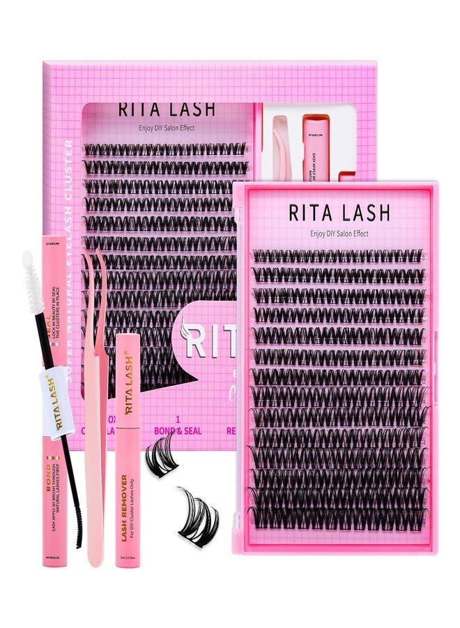 RITALASH Flora Lash Clusters Kit D Curl Eyelash Clusters Kit Cluster Eyelash Extensions Lashes Clusters Kit Pestañas Postizas Naturales Lash Extension Kit+Lash Bond&Seal,Lash Glue Remover,Tweezers(Flora Kit) - Image 1