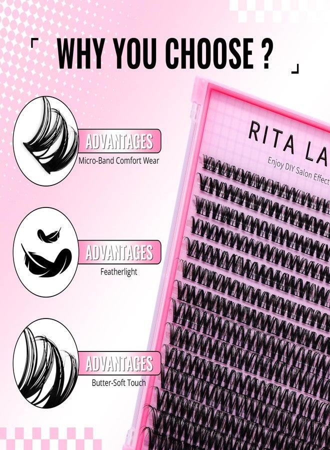 RITALASH Flora Lash Clusters Kit D Curl Eyelash Clusters Kit Cluster Eyelash Extensions Lashes Clusters Kit Pestañas Postizas Naturales Lash Extension Kit+Lash Bond&Seal,Lash Glue Remover,Tweezers(Flora Kit) - Image 2
