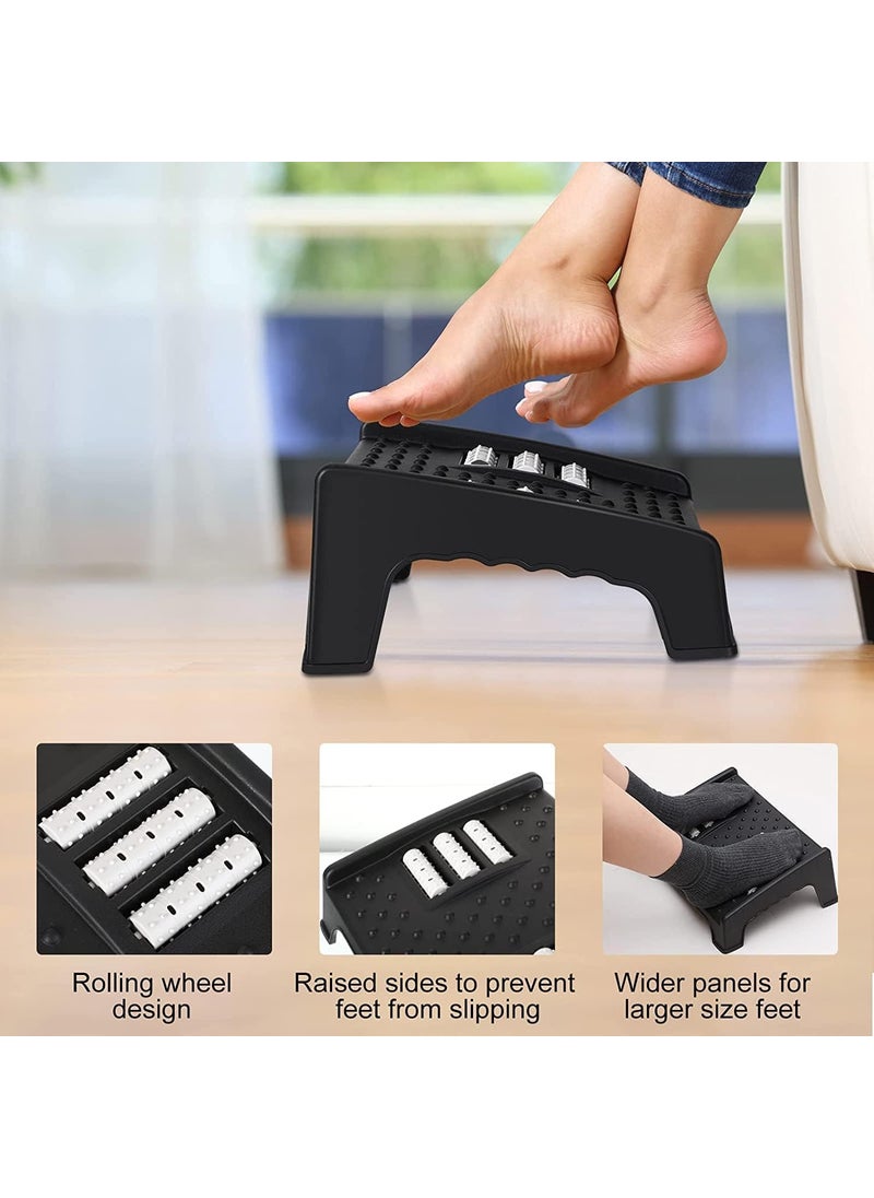 Arona ARONA Adjustable Foot Rest for Office Chair with Massage Texture and Roller Ergonomic Footrest Under Desk with 6 Heights Leg Resting Stool for Home Office Table and Sofa  - Image 4