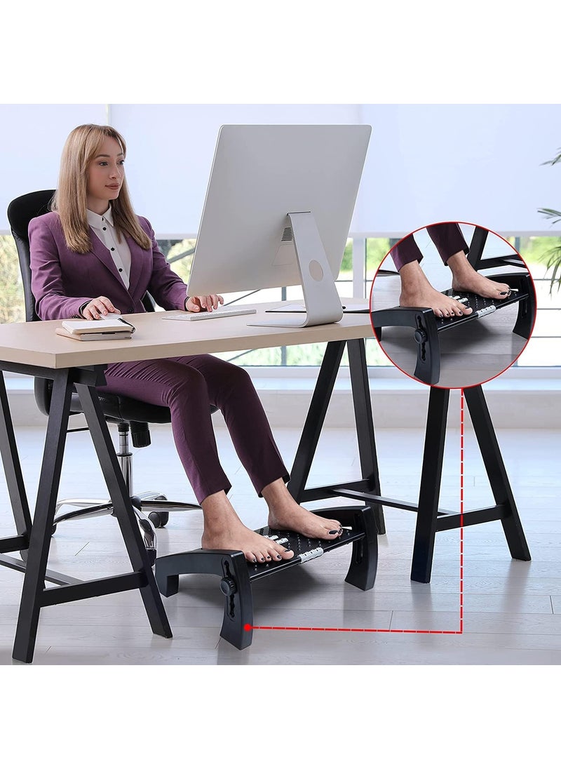 Arona ARONA Adjustable Foot Rest for Office Chair with Massage Texture and Roller Ergonomic Footrest Under Desk with 6 Heights Leg Resting Stool for Home Office Table and Sofa  - Image 5