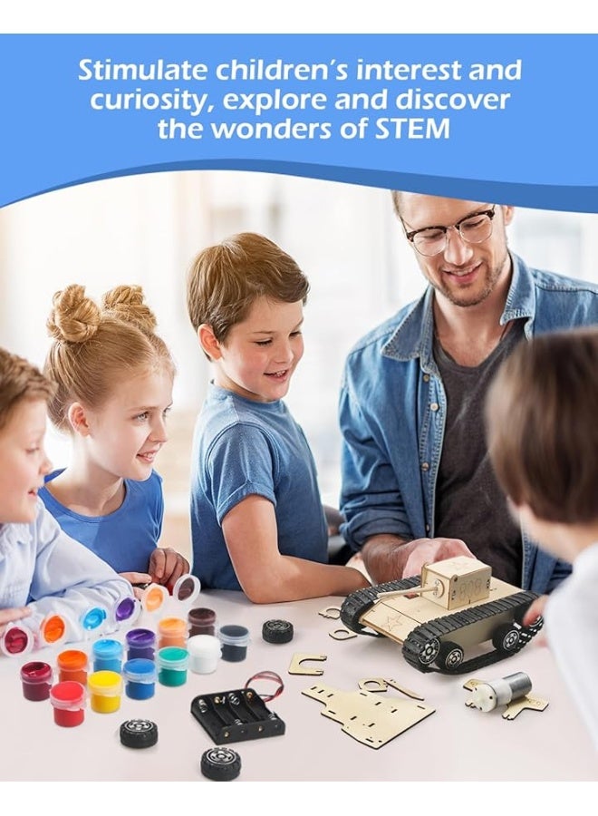 Poraxy مجموعة بوراكس STEM للأطفال من عمر 8-10-12، 6 مجموعات من نماذج السيارات، ألغاز خشبية ثلاثية الأبعاد، مشاريع تجريبية علمية تعليمية، ألعاب بناء، هدايا للأولاد والبنات من عمر 8 9 10 11 12 13 سنة - Image 4