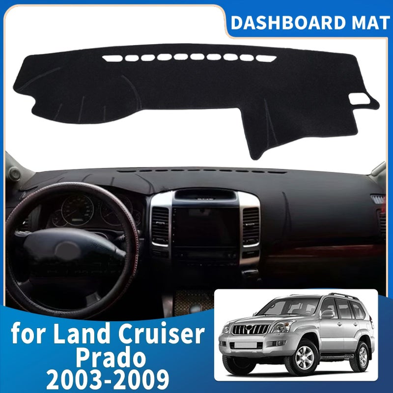 Dashboard Cover Pad For Toyota Land Cruiser Prado 120 J120 2003 2009 Black LHD - Image 1