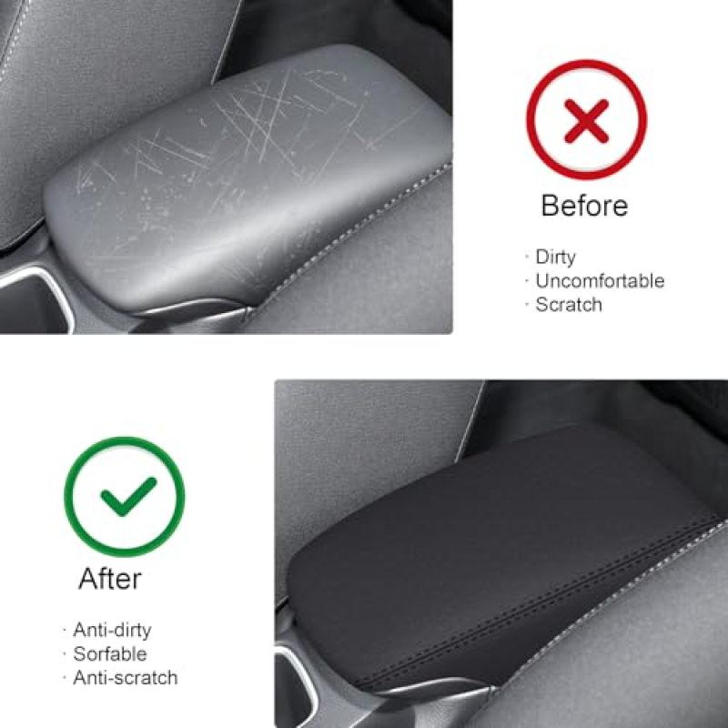 Armrest Cover Nissan Sylphy - Waterproof Faux Leather Armrest Protector - Scratch Resistant Non-Slip Center Console Cover for Car Driving - Image 2