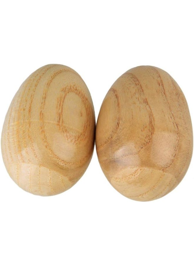 NUOBESTY - NUOBESTY Wooden Rattle Eggs Musical Egg Shaker Eggs Maracas Shaker Percussion Instruments Music Toy for Baby Children Pack of 2 - Image 1