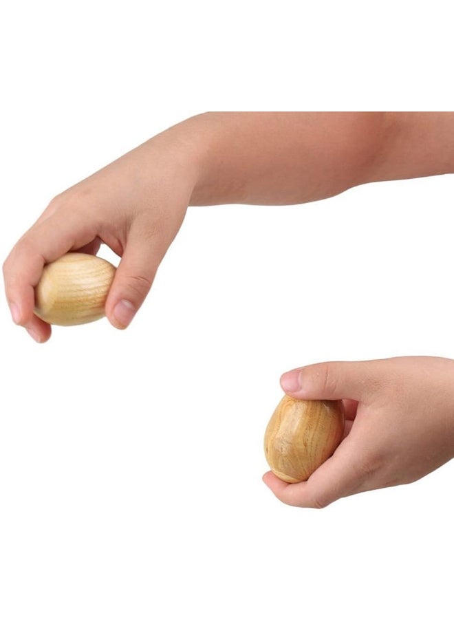 NUOBESTY - NUOBESTY Wooden Rattle Eggs Musical Egg Shaker Eggs Maracas Shaker Percussion Instruments Music Toy for Baby Children Pack of 2 - Image 1