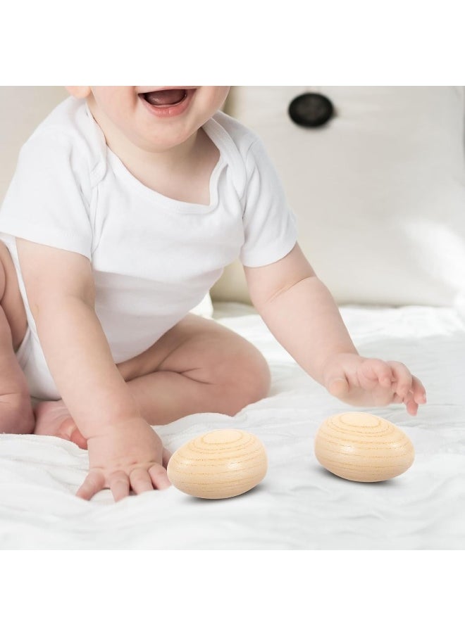 NUOBESTY - NUOBESTY Wooden Rattle Eggs Musical Egg Shaker Eggs Maracas Shaker Percussion Instruments Music Toy for Baby Children Pack of 2 - Image 1