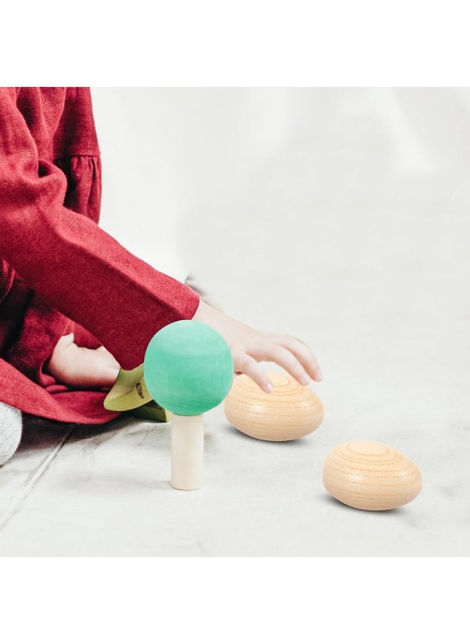 NUOBESTY - NUOBESTY Wooden Rattle Eggs Musical Egg Shaker Eggs Maracas Shaker Percussion Instruments Music Toy for Baby Children Pack of 2 - Image 1