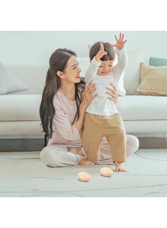NUOBESTY - NUOBESTY Wooden Rattle Eggs Musical Egg Shaker Eggs Maracas Shaker Percussion Instruments Music Toy for Baby Children Pack of 2 - Image 1