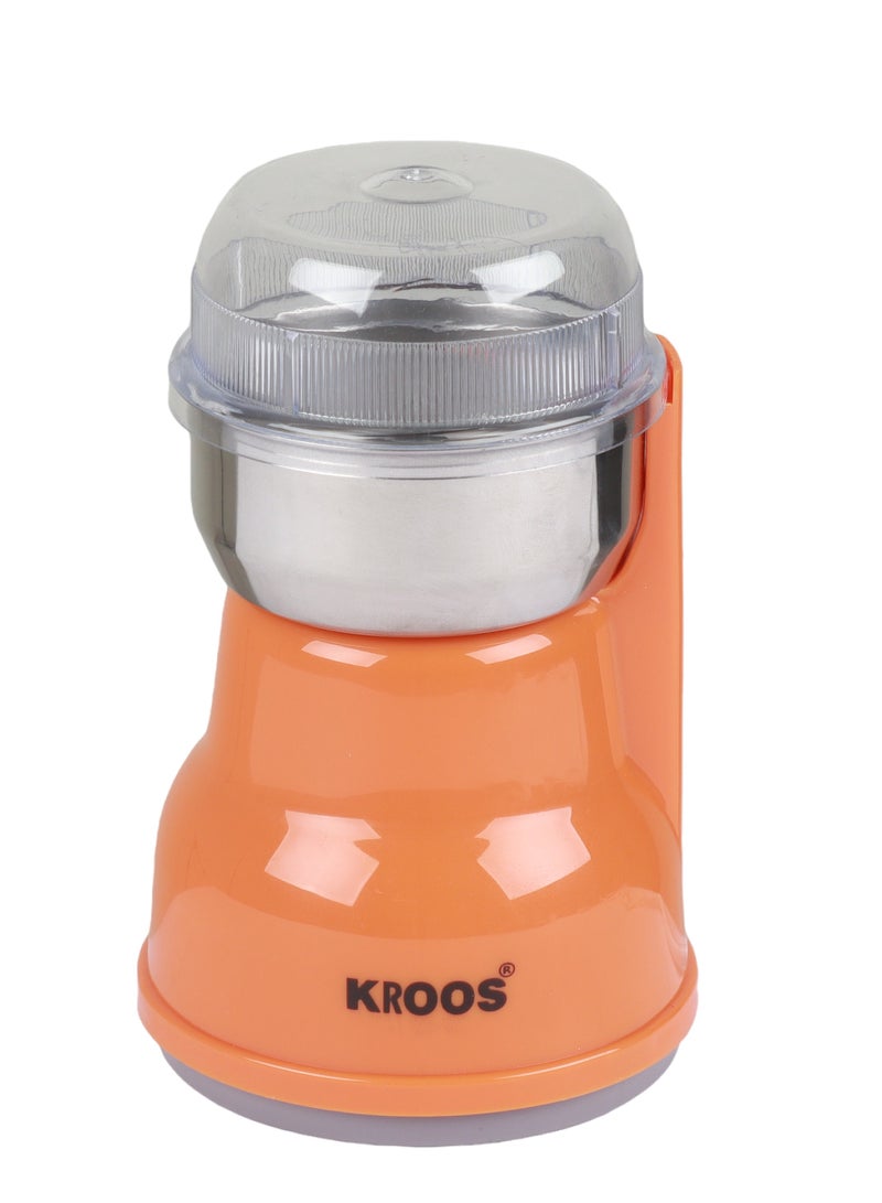 KROOS Coffee Grinder with Stainless Steel Bowl and Blades - 50g Capacity for Coffee Beans, Spices, Nuts, Cardamom - Easy to Use and Energy Saving 200W - Image 1