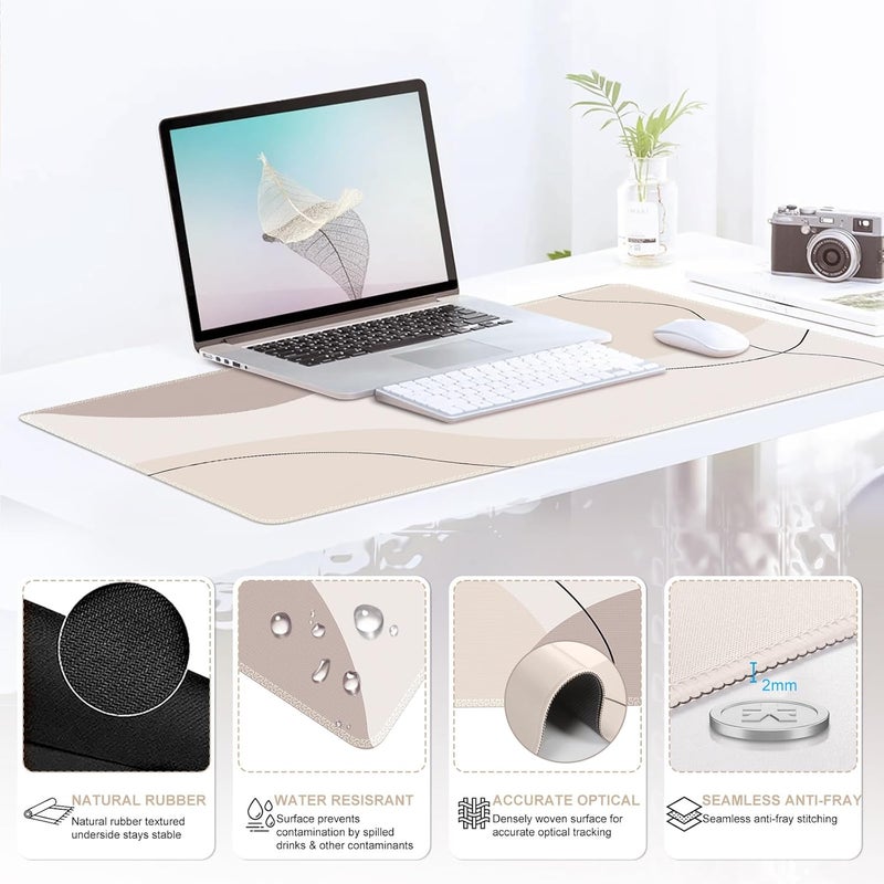 Large Gaming Mouse Pad Wrist Support Set - Ergonomic 4-in-1 XXL Mousepad with Keyboard and Mouse Wrist Rests and Coaster - Brown Art - Image 4
