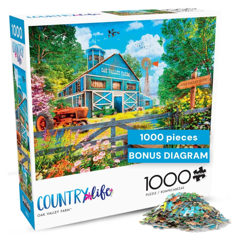 Buffalo Games 1000 Piece Jigsaw Puzzle Dominic Davison Oak Valley Farm Made in USA Premium Recycled Board FullColor Poster Giftable - Image 3