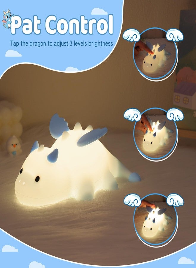 Ammonite Dragon Night Light, Cute Dragon Lamp with 8 Color Lights, Soft Silicone Kids Nursery Nightlight LED Touch Light, Kids Bedroom Decor as Xmas Birthday Gifts - Image 2
