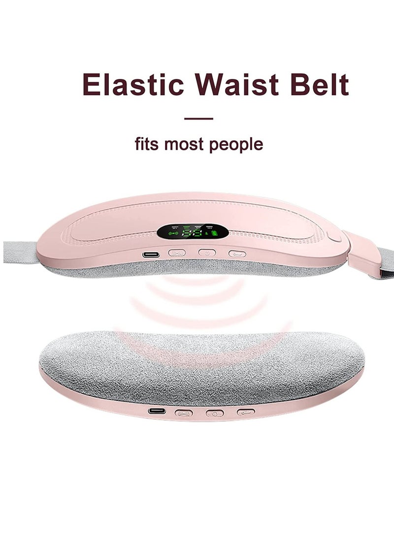 Portable Cordless Heating Pad Electric Waist Belt Device Fast Heating 3 Temperature Modes 4 Vibration Massage Speeds for Back Pain Relief USB Charging Belly Heating Pad for Girls and Women - Image 2
