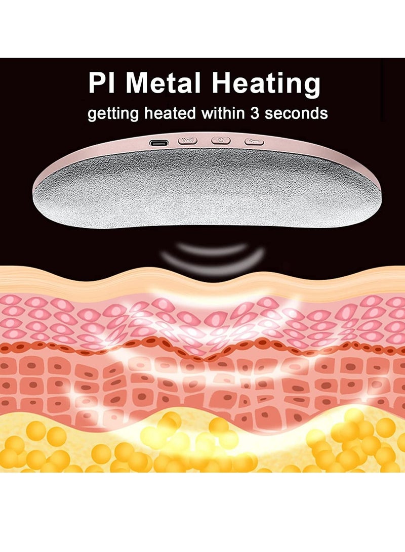 Portable Cordless Heating Pad Electric Waist Belt Device Fast Heating 3 Temperature Modes 4 Vibration Massage Speeds for Back Pain Relief USB Charging Belly Heating Pad for Girls and Women - Image 5