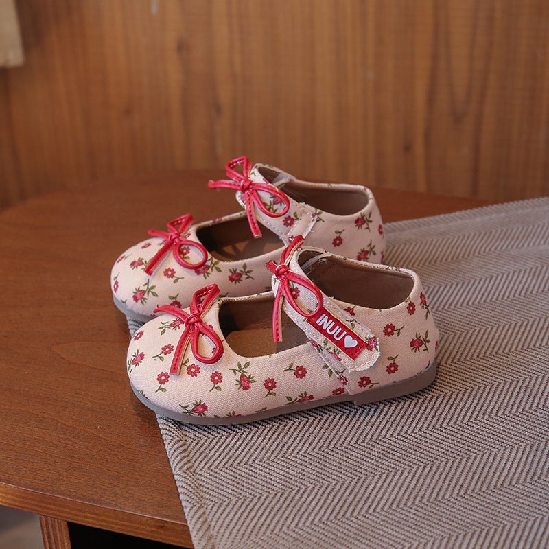 Girls'' Shoes 2026 Autumn Kids Princess Shoes Children''s Stylish Fashion Bow Leather Shoes Baby Country Style Single Shoes - Image 1