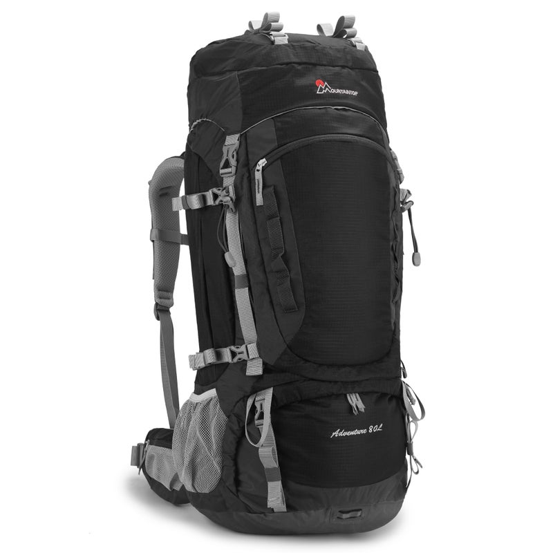 MOUNTAINTOP Hiking Backpack 80L Waterproof Mountaineering Backpack Large Camping Trekking Rucksack Multifunctional climbing with Rain Cover - Image 1