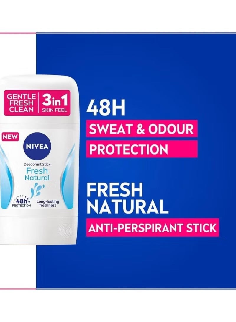 نيفيا مزيل عرق نيفيا ستيك فريش ناتشورال - 2*50 مل (عبوة من قطعتين) - Image 5