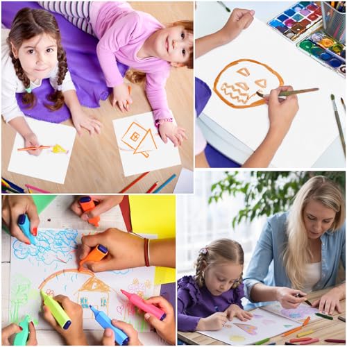 KINLINK 100PCS 5x7 Watercolor Paper Bulk, 140lb/300g Cold Press Thick Water Color Paper Pad for Kid Child Adult, White Art Paper for Drawing Painting Markers Gouache, Textured Cotton Paper Sheets - Image 5