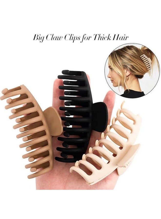 CHIROGRAPHY 6pcs Big Hair Clips For Women Thick Hair Claw Clips Neutral Color Claw Clips Strong Banana Hair Clips Large Plastic Hair Clip For Girls Thin Curly Long Hair (MULTICOLOR) - Image 4
