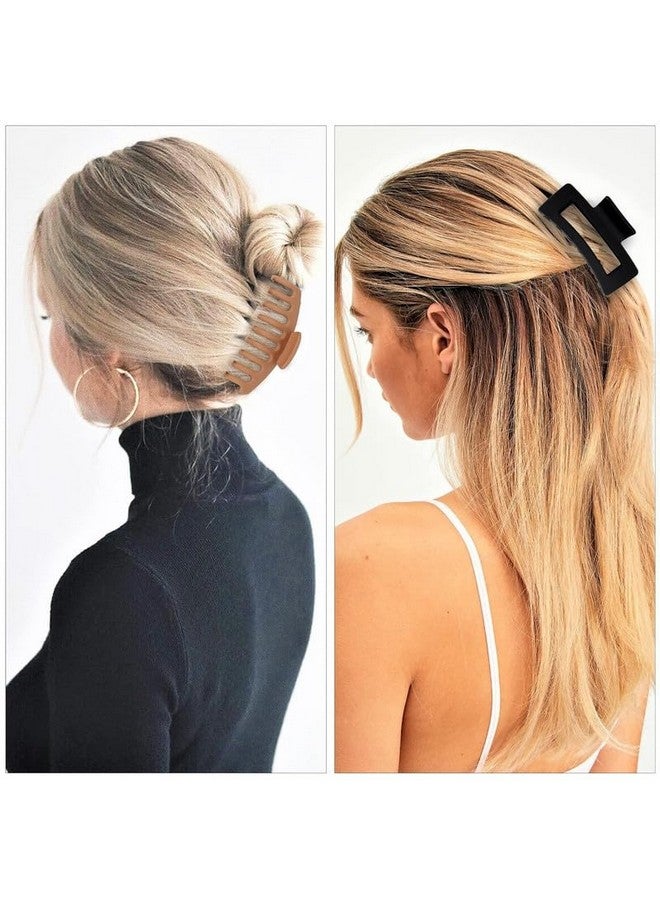 CHIROGRAPHY 6pcs Big Hair Clips For Women Thick Hair Claw Clips Neutral Color Claw Clips Strong Banana Hair Clips Large Plastic Hair Clip For Girls Thin Curly Long Hair (MULTICOLOR) - Image 5