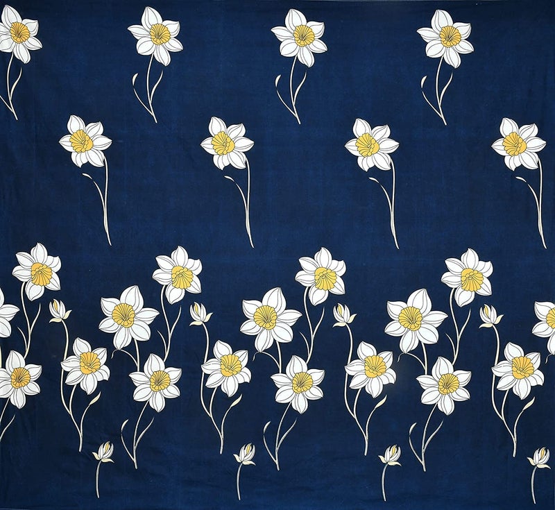 FRESH FROM LOOM Floral Microfiber Single Bedsheet for Single Bed | 1 Pillow Covers | Hypo-Allergenic Bedsheets/Bedcover Size 60x90 inch/Lilly Royal Blue, 144 TC - Image 3