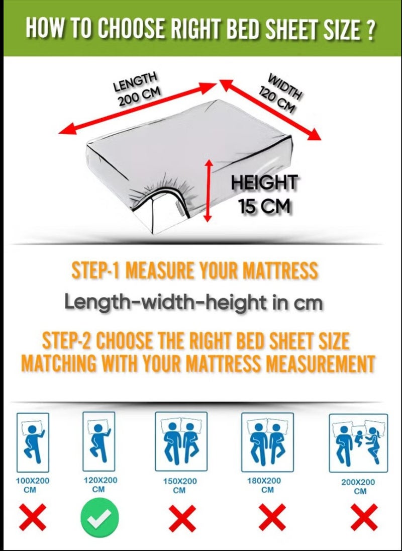 Blueberry طقم شراشف سرير مفرد مخطط باللون الأسود من القطن 2 قطعة بجيب عميق 120x200+15 سم - Image 4