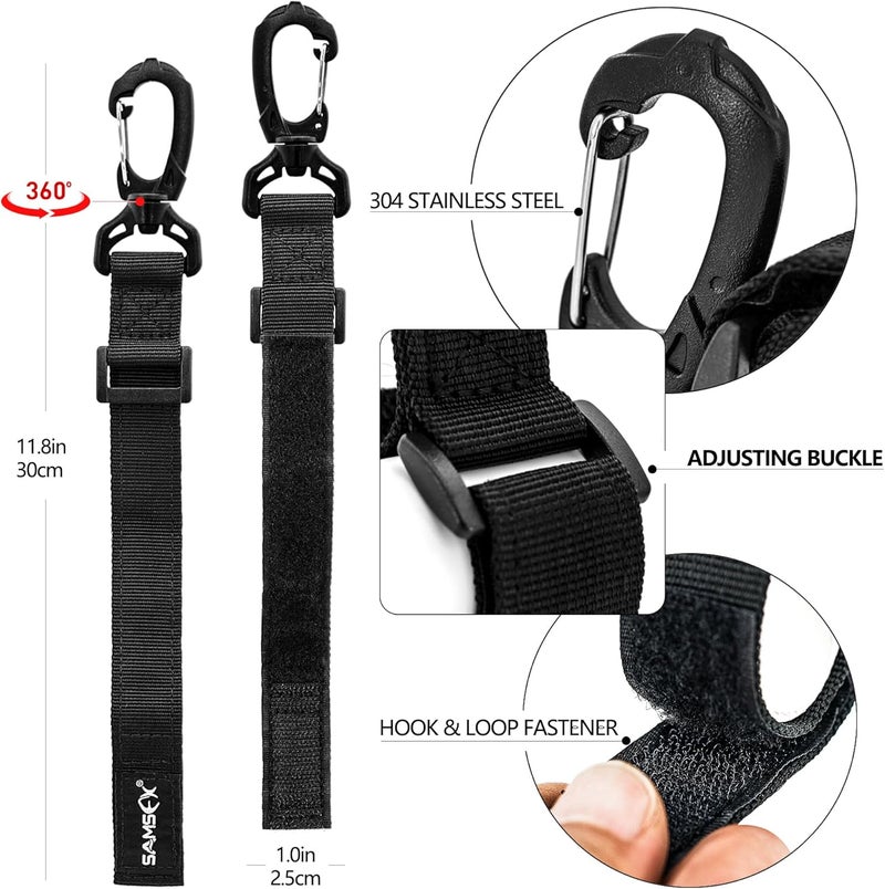 SAMSFX Adjustable Kayak Paddle Holder, Board Accessories, Inflatable Boat Storage, Set of Rod or Paddle Clip Holders - Image 2