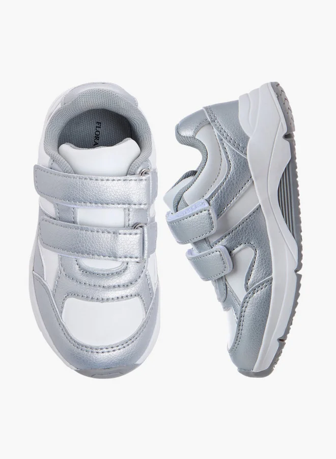 فلورا بيلا من شو إكسبرس Panelled Sneakers with Hook and Loop Closure