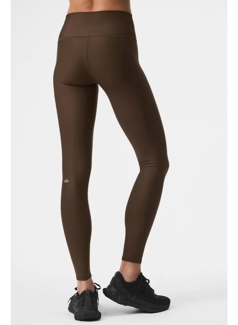 ALO Yoga High-Waist Airlift Leggings, Buttery Soft Tummy Control Yoga Pants for Women, Non-See-Through Workout Leggings - Brown - Image 2