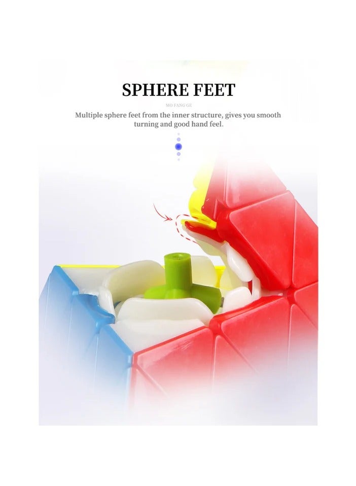 Qiyi Master Pyraminx Stickerless Speedcube 4x4 Pyramid Cube Irregular Twisty Puzzle, Screen free Brain Teaser Game, Mental Fitness, IQ Puzzle, Stress Relief, Travel Toy Gift for Kids Adults - Image 4
